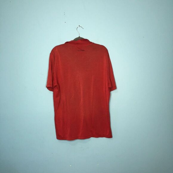 Travis Mathew Shirt Mens Large Red Polo Casual Golf Stretch Embroidered Flag - Picture 6 of 11
